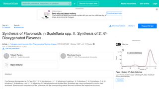 
                            11. Synthesis of Flavonoids in Scutellaria spp. II. Synthesis of 2', 6 ...