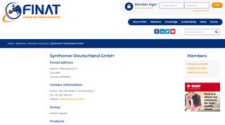 
                            10. Synthomer Deutschland GmbH - FINAT