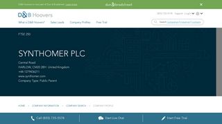 
                            8. SYNTHOMER PLC Company Profile | Key Contacts, Financials ...
