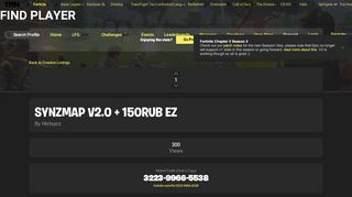 
                            8. SYNZMAP V2.0 + 150RUB EZ - Fortnite Creative - Fortnite Tracker
