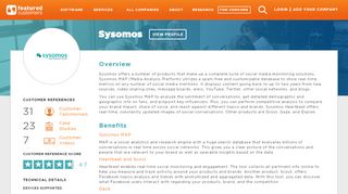 
                            10. Sysomos Reviews: Overview, Benefits, & Pricing | FeaturedCustomers