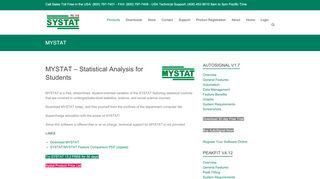 
                            3. Systat Software, Inc – MYSTAT Product Information