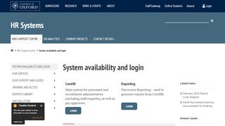 
                            13. System availability and login, Personnel Services site