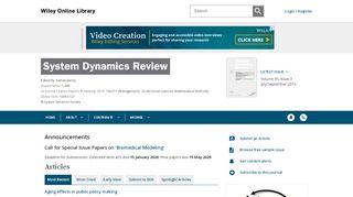 
                            12. System Dynamics Review - Wiley Online Library