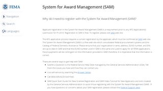 
                            13. System for Award Management (SAM) | FEMA.gov