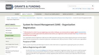 
                            8. System for Award Management (SAM) - Organization Registration ...