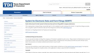 
                            6. System for Electronic Rate and Form Filings (SERFF)