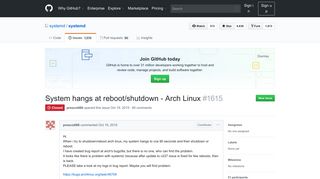 
                            7. System hangs at reboot/shutdown - Arch Linux · Issue #1615 · systemd ...
