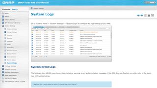 
                            12. System Logs - QNAP Turbo NAS Software User Manual