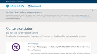 
                            12. System monitor and service status | Barclays