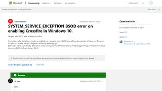 
                            5. SYSTEM_SERVICE_EXCEPTION BSOD error on enabling Crossfire in ...