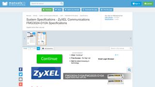 
                            9. System Specifications - Zyxel Communications FMG3024-D10A ...
