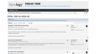 
                            3. System / User File Access Log - Synology Forum