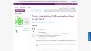 
                            4. System.data.SqlClient.Sql Exception login failed for user 'sa ...