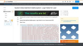 
                            2. System.Data.SqlClient.SqlException: Login failed for user - Stack ...
