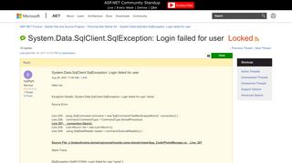 
                            1. System.Data.SqlClient.SqlException: Login failed for user | The ...