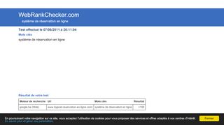 
                            11. système de réservation en ligne - WebRankChecker.com