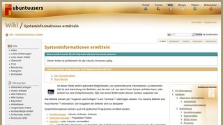 
                            9. Systeminformationen ermitteln › Wiki › ubuntuusers.de