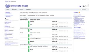 
                            13. Systemstatus der ZMI-Server und -Services ... - FernUni Hagen