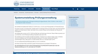 
                            8. Systemumstellung Prüfungsverwaltung: Universität ... - Uni Hohenheim