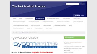 
                            6. Systmonline Services | The Park Medical Practice