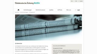 
                            1. SZ AboArchiv – Süddeutsche Zeitung Archiv
