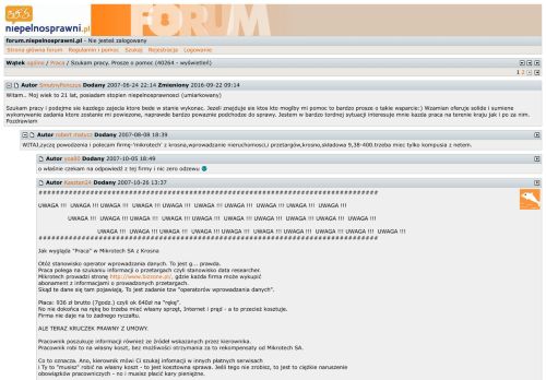 
                            11. Szukam pracy. Prosze o pomoc - Forum - Niepelnosprawni.pl