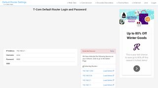 
                            3. T-Com Default Router Login and Password - Clean CSS