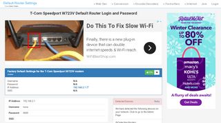 
                            6. T-Com Speedport W723V Default Router Login and Password