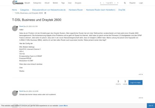 
                            13. T-DSL Business und Draytek 2600 - Forum: IP-Insider