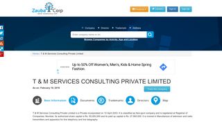 
                            2. T & M SERVICES CONSULTING PRIVATE LIMITED - Company ...