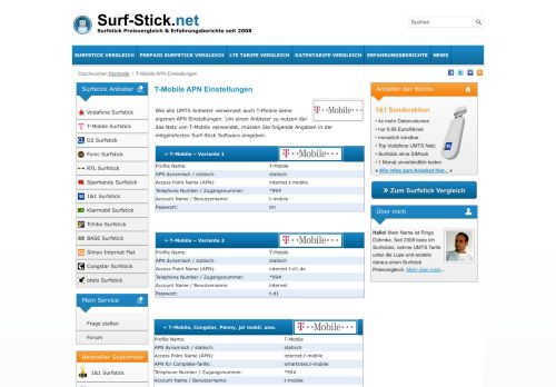
                            12. T-Mobile APN Einstellungen für Surfstick Tarife - Surf-Stick.net