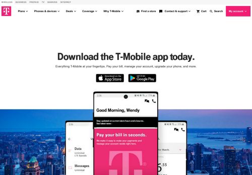 
                            13. T-Mobile App | Download on Google Play & Apple App Store
