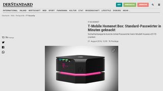 
                            9. T-Mobile Homenet Box: Standard-Passwörter in Minuten geknackt - IT ...