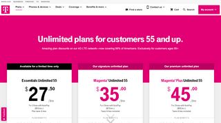 
                            11. T-Mobile ONE Plans for Seniors | Age 55+ 2 Unlimited Lines for $70 ...