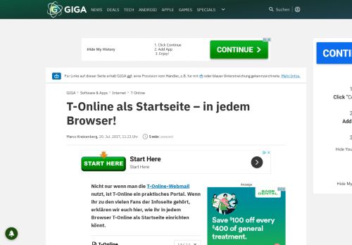 
                            12. T-Online als Startseite – in jedem Browser! – GIGA