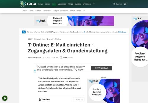 
                            8. T-Online: E-Mail einrichten – Zugangsdaten & Grundeinstellung – GIGA