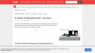 
                            11. T-Online: E-Mail geht nicht - was tun? - CHIP