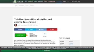 
                            5. T-Online: Spam-Filter einstellen und externe Tools nutzen – GIGA