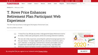 
                            8. T. Rowe Price Enhances Retirement Plan Participant Web Experience ...