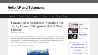 
                            6. T Seva Center Application Procedure and Inquiry Form – Telangana ...