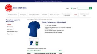 
                            12. T-Shirt Performance - ROYAL BLUE - Choi Brothers