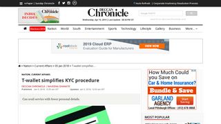 
                            9. T-wallet simplifies KYC procedure - Deccan Chronicle