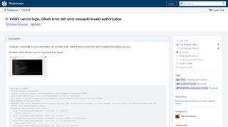
                            6. T136114 PAWS can not login, OAuth error: API error mwoauth-invalid ...