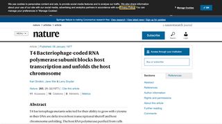 
                            9. T4 Bacteriophage-coded RNA polymerase subunit blocks host ...