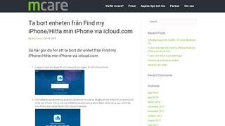 
                            11. Ta bort enheten från Find my iPhone/Hitta min iPhone via icloud.com -