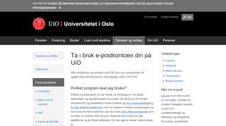 
                            7. Ta i bruk e-postkontoen din på UiO - Universitetet i Oslo