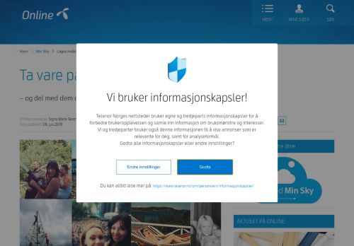 
                            5. Ta vare på bildene dine i Min Sky - Telenor - Online.no