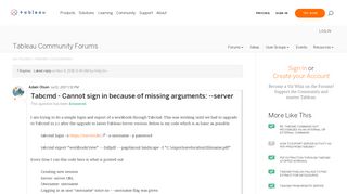 
                            1. Tabcmd - Cannot sign in because of missing argu... |Tableau ...