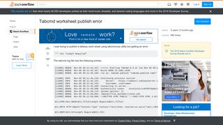 
                            2. Tabcmd worksheet publish error - Stack Overflow